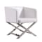 Manhattan Comfort Hollywood Lounge Accent Chair in White and Polished Chrome, PK2 2-AC050-WH - alternate 6
